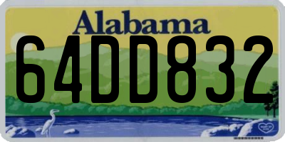 AL license plate 64DD832