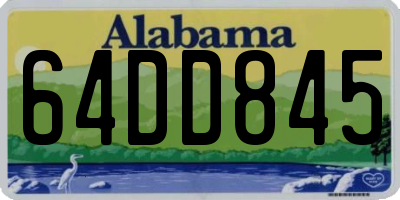 AL license plate 64DD845