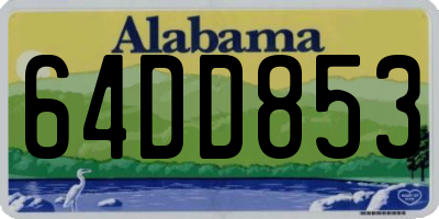 AL license plate 64DD853