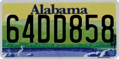 AL license plate 64DD858