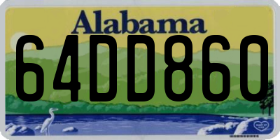 AL license plate 64DD860