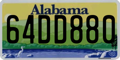 AL license plate 64DD880