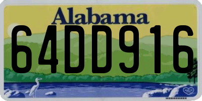 AL license plate 64DD916