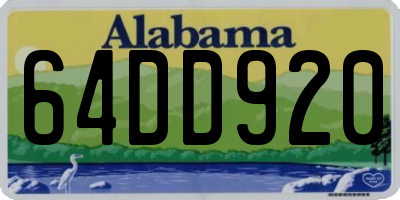 AL license plate 64DD920