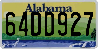 AL license plate 64DD927