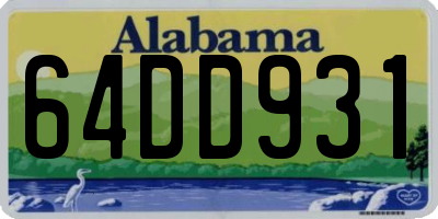 AL license plate 64DD931