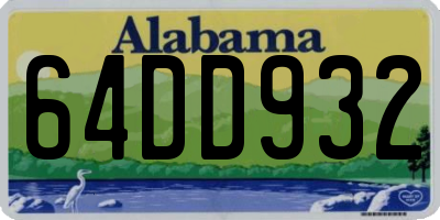 AL license plate 64DD932