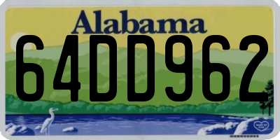 AL license plate 64DD962