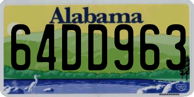 AL license plate 64DD963