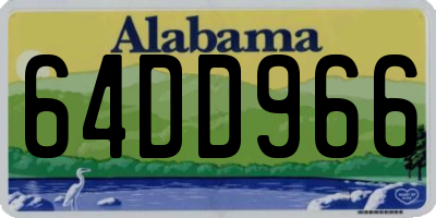 AL license plate 64DD966