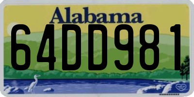 AL license plate 64DD981
