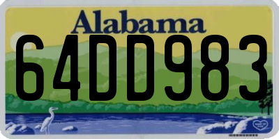 AL license plate 64DD983