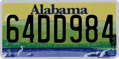 AL license plate 64DD984