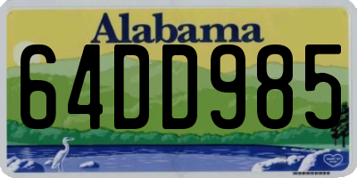 AL license plate 64DD985
