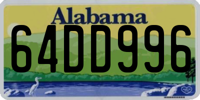 AL license plate 64DD996