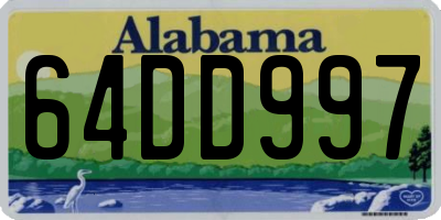 AL license plate 64DD997