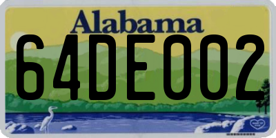 AL license plate 64DE002
