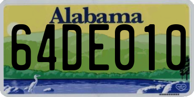 AL license plate 64DE010