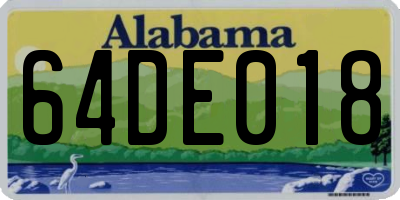 AL license plate 64DE018