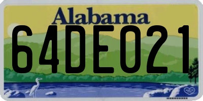 AL license plate 64DE021
