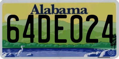 AL license plate 64DE024