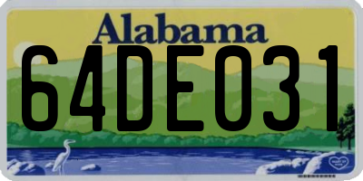 AL license plate 64DE031