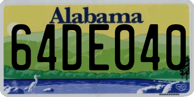 AL license plate 64DE040