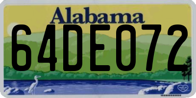 AL license plate 64DE072