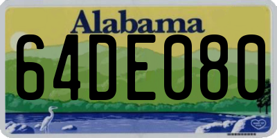 AL license plate 64DE080