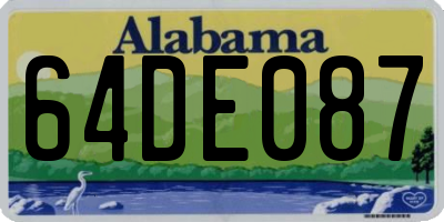 AL license plate 64DE087