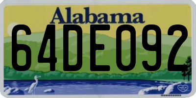 AL license plate 64DE092