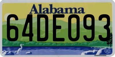 AL license plate 64DE093