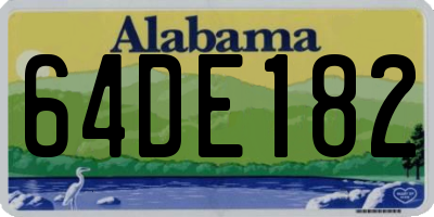 AL license plate 64DE182