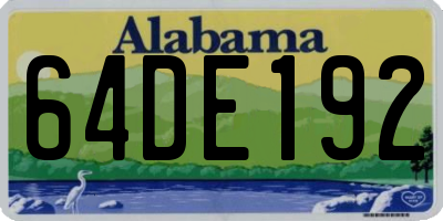AL license plate 64DE192