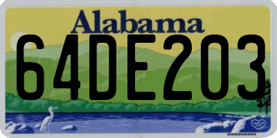 AL license plate 64DE203