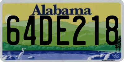 AL license plate 64DE218