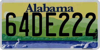 AL license plate 64DE222