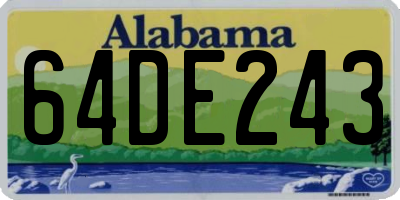 AL license plate 64DE243