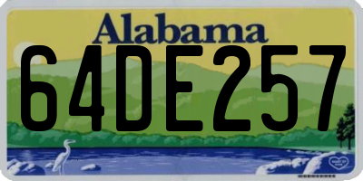 AL license plate 64DE257