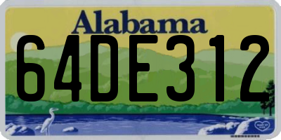 AL license plate 64DE312