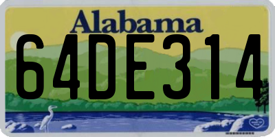 AL license plate 64DE314