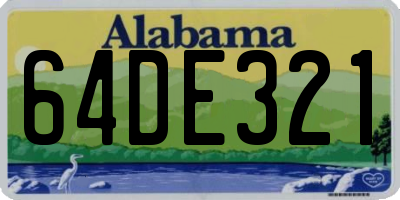 AL license plate 64DE321