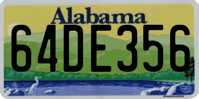 AL license plate 64DE356