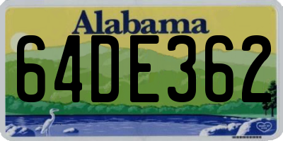 AL license plate 64DE362