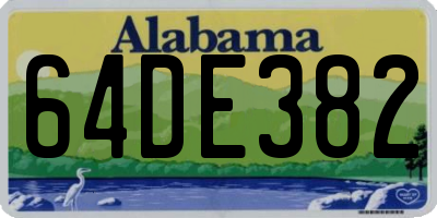 AL license plate 64DE382