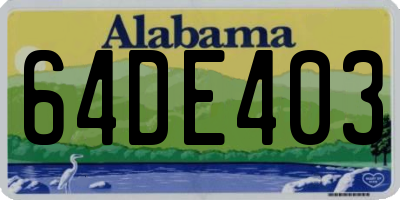 AL license plate 64DE403