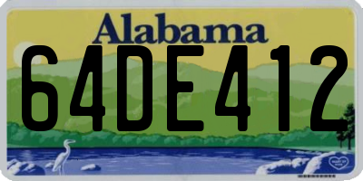 AL license plate 64DE412