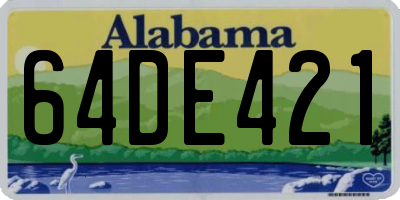 AL license plate 64DE421