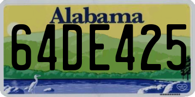 AL license plate 64DE425
