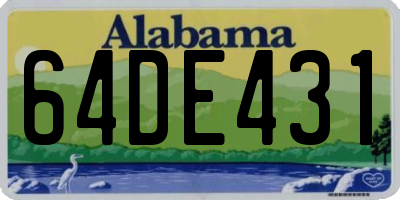 AL license plate 64DE431